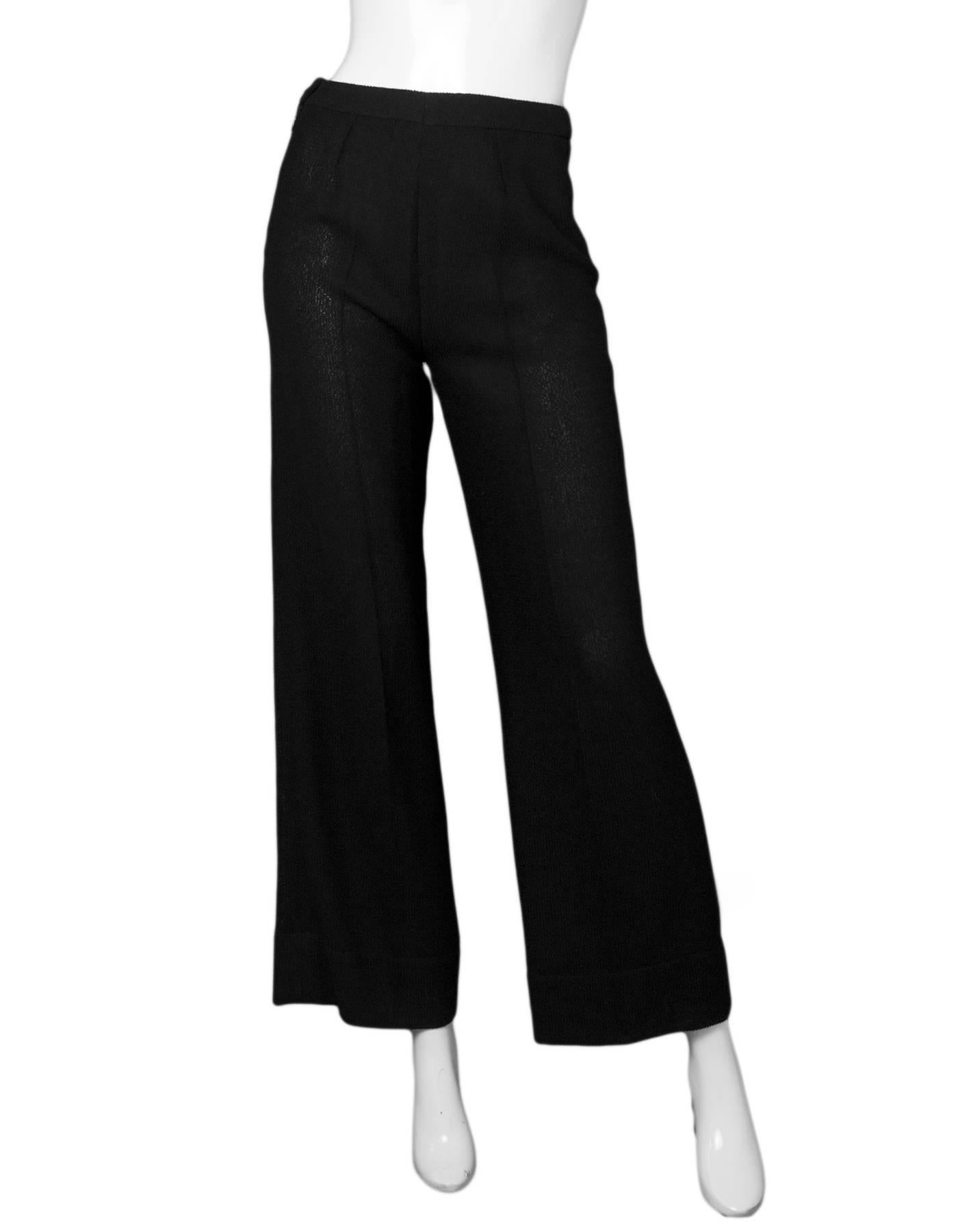 Chanel Black Wool Slacks Sz FR38 In Good Condition In New York, NY