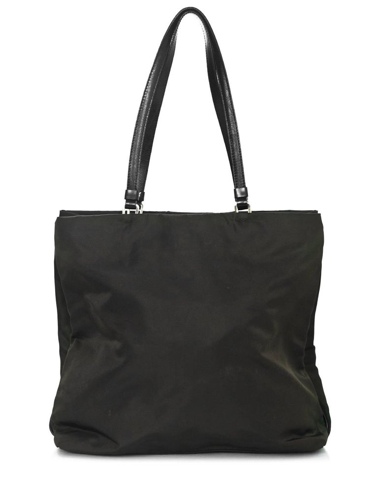 Prada Dark Green Tessuto Nylon Tote Bag For Sale at 1stDibs prada