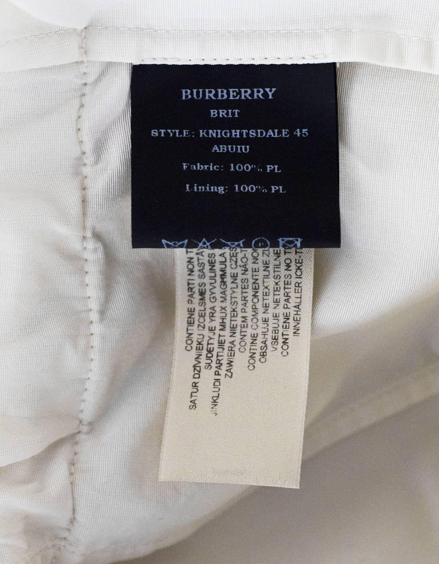 Burberry Brit Cream Knightsdale Hooded Trench Coat Sz 4 3