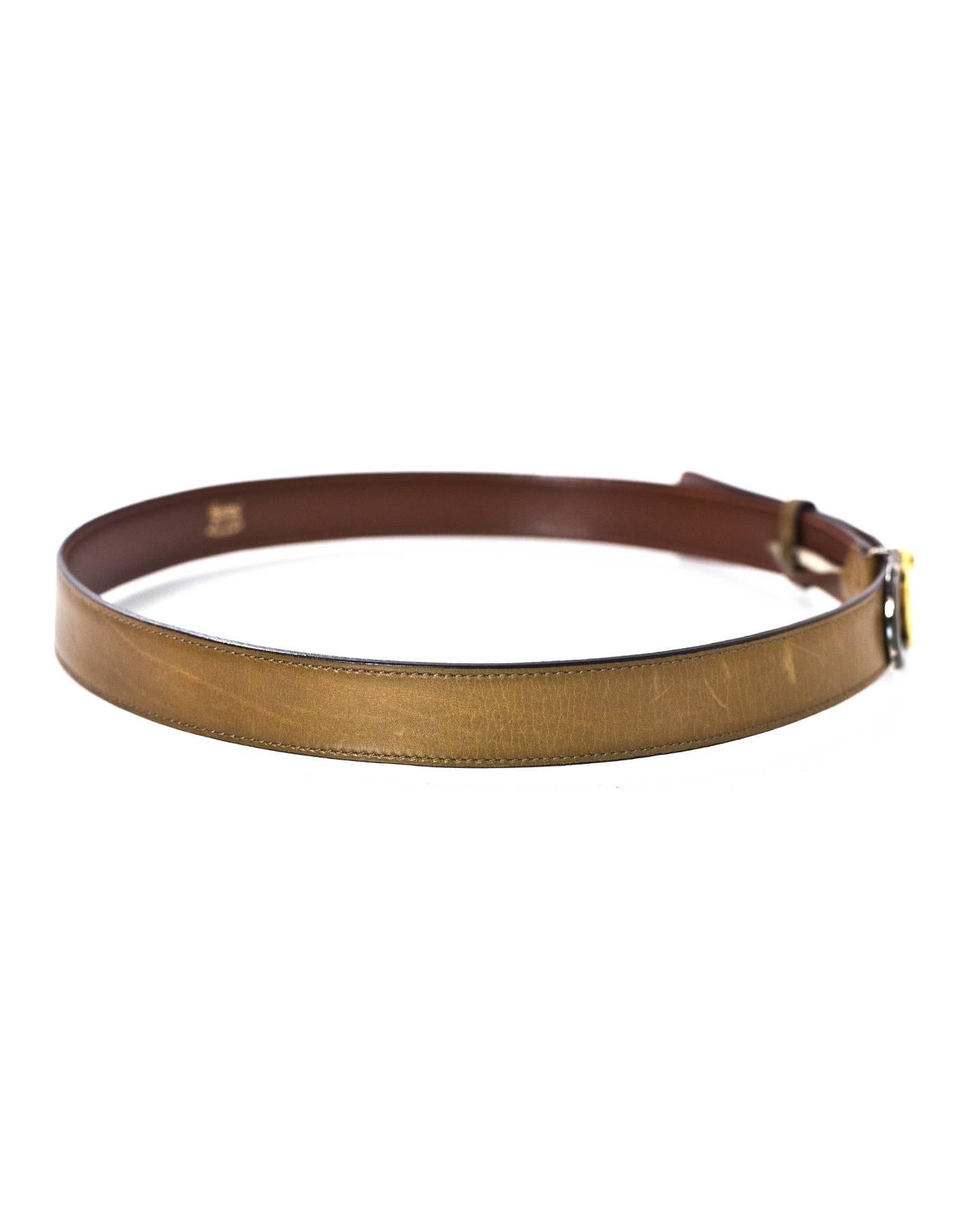 Gucci Brown Leather Belt Sz 75 In Good Condition In New York, NY