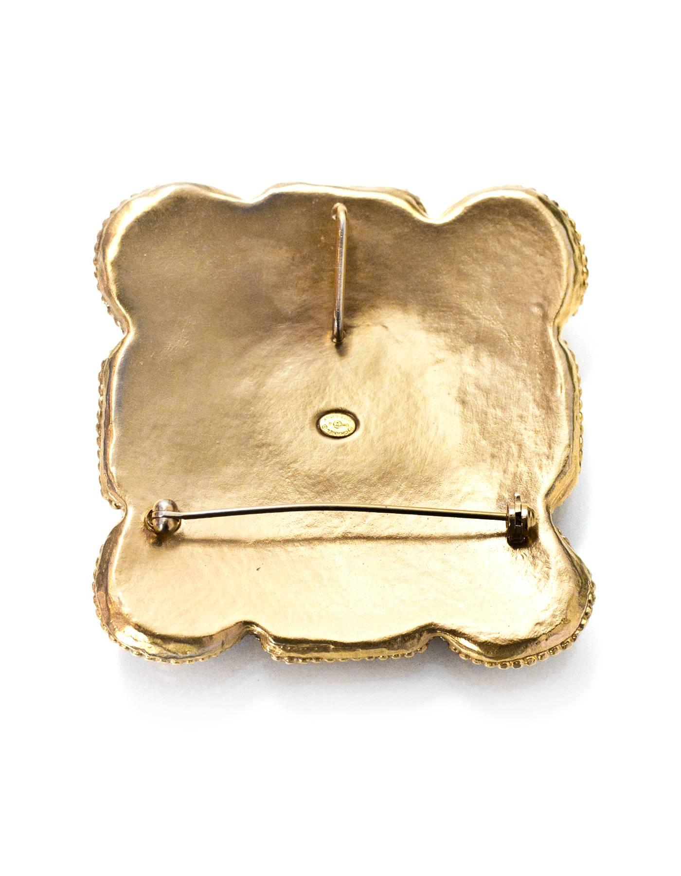 Women's Chanel Pre-Fall '11 Runway Goldtone CC Gripoix Brooch Pin