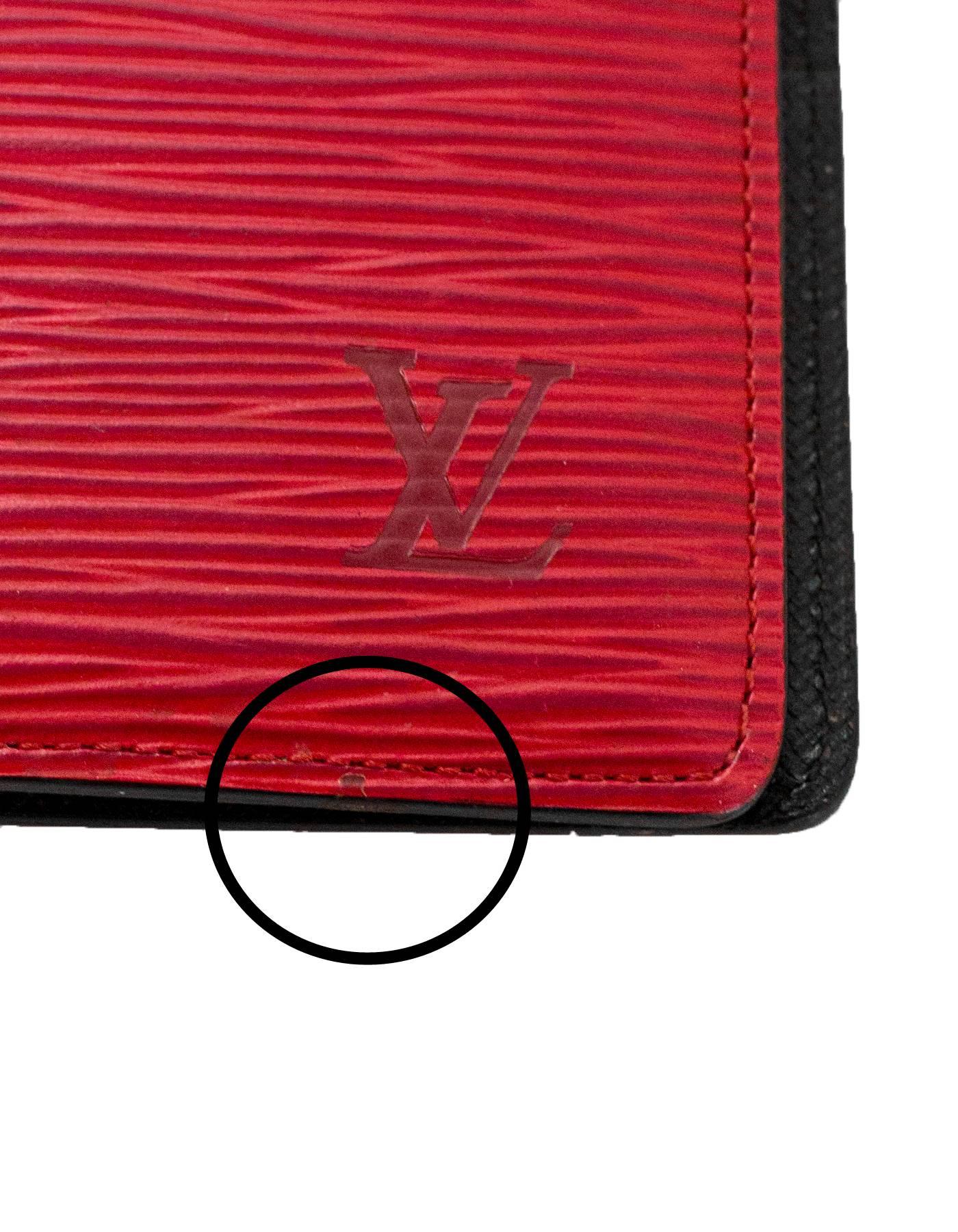 Louis Vuitton Red Epi Leather Large Ring Agenda Book In Excellent Condition In New York, NY