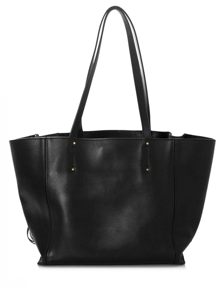 Chloe Black Medium Milo Calfskin Leather Zipper Tote Bag For Sale at ...