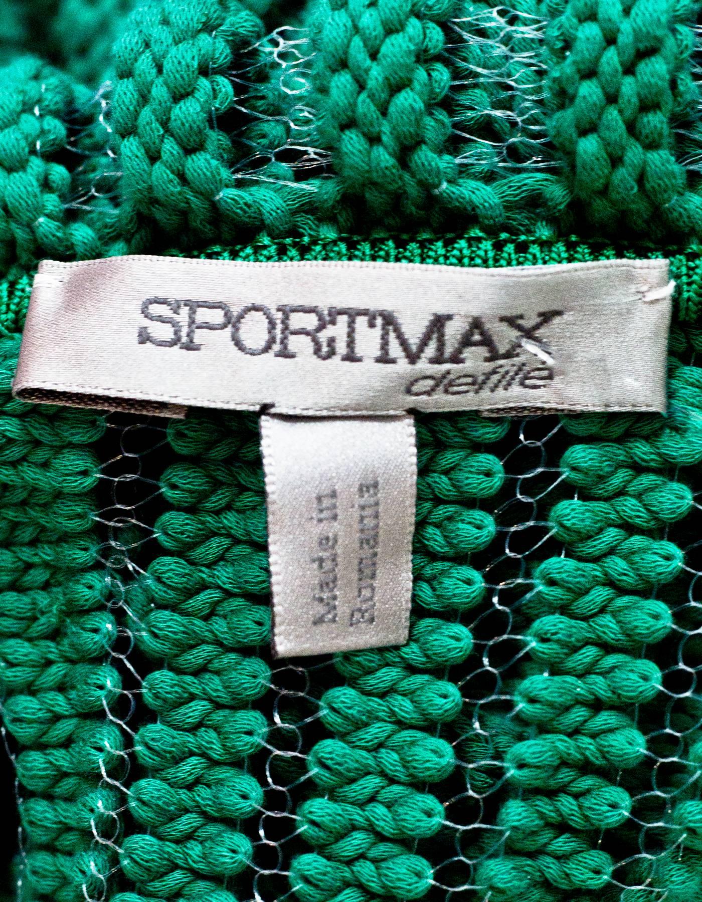 Sportmax Green Ribbed Sweater Sz Small 1