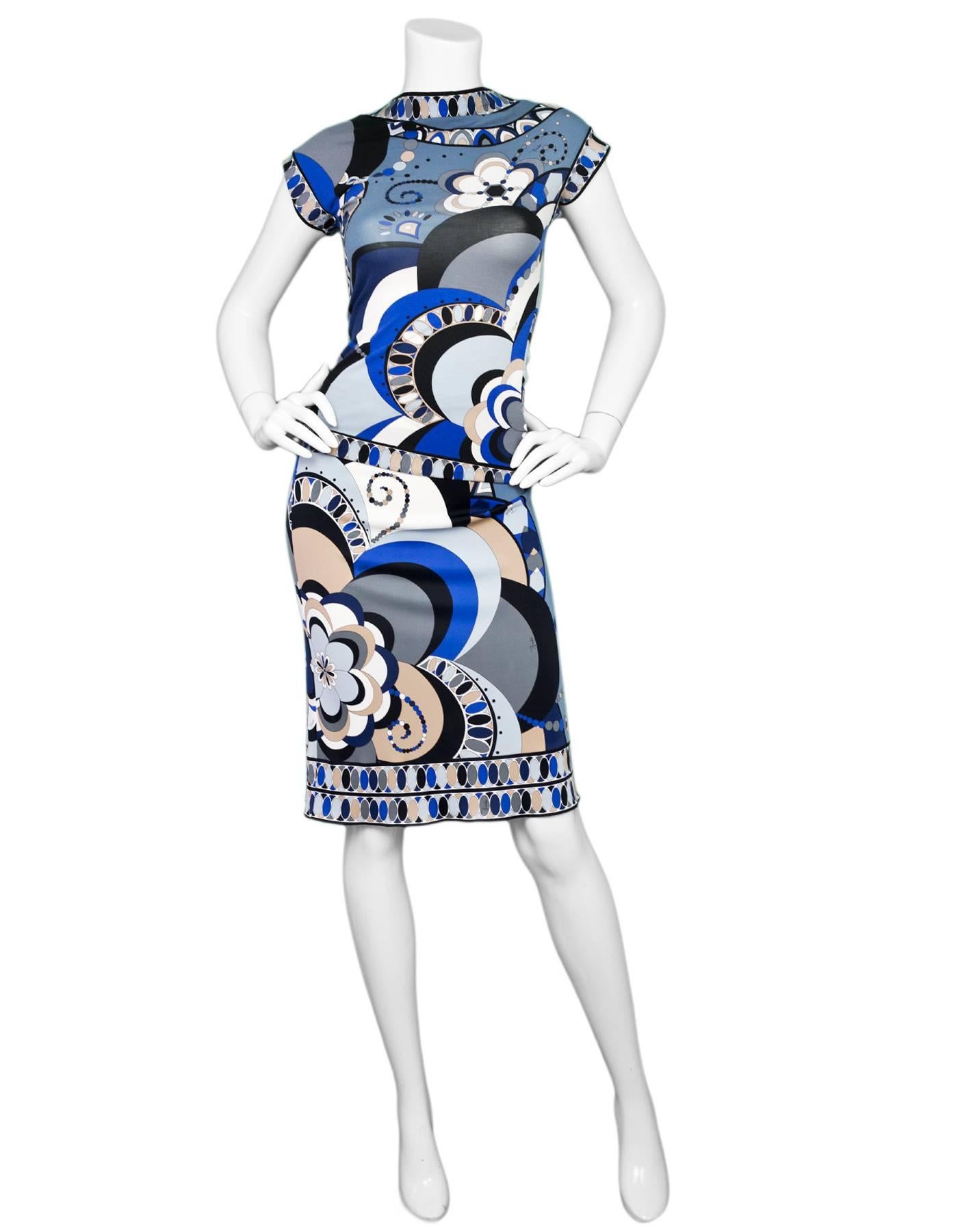 Emilio Pucci Blue, Black & Grey Skirt Sz 4

Made In: Italy
Color: Blue, black, grey
Composition: 100% Rayon
Lining: None
Closure/Opening: Stretch wasitband
Overall Condition: Excellent pre-owned condition
Marked Size: US 4
Waist: 27