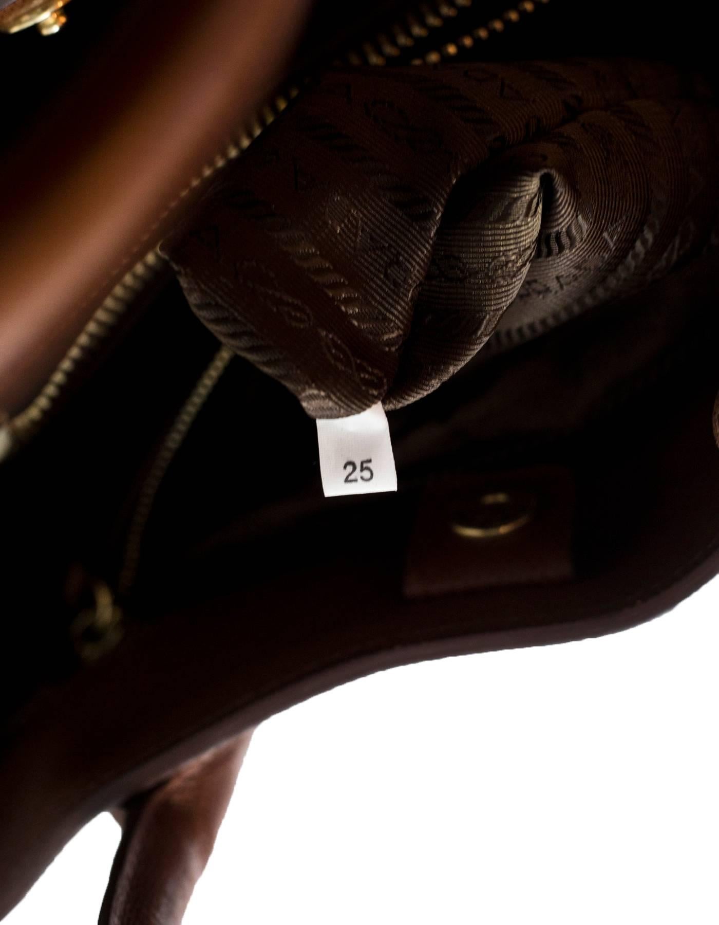 Prada Brown Saffiano Leather Palissandro Tote Bag w/ Strap 2
