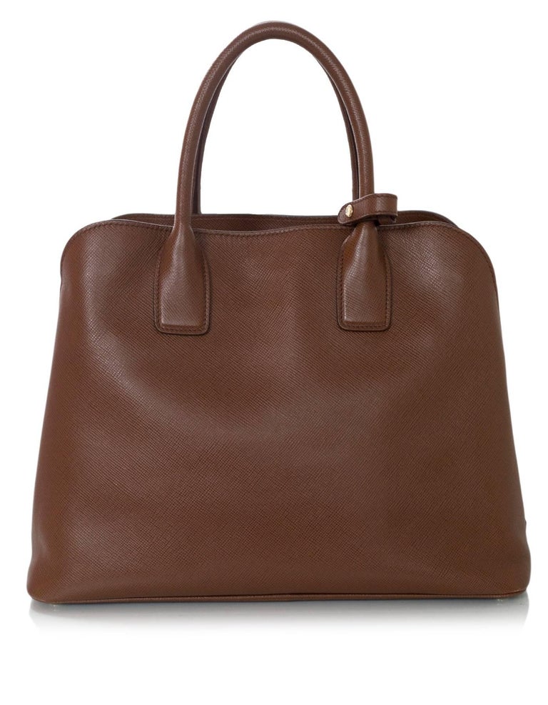 Prada Brown Saffiano Leather Palissandro Tote Bag W Strap For Prada Brown Saffiano Leather Palissandro Tote Bag W Strap For 1