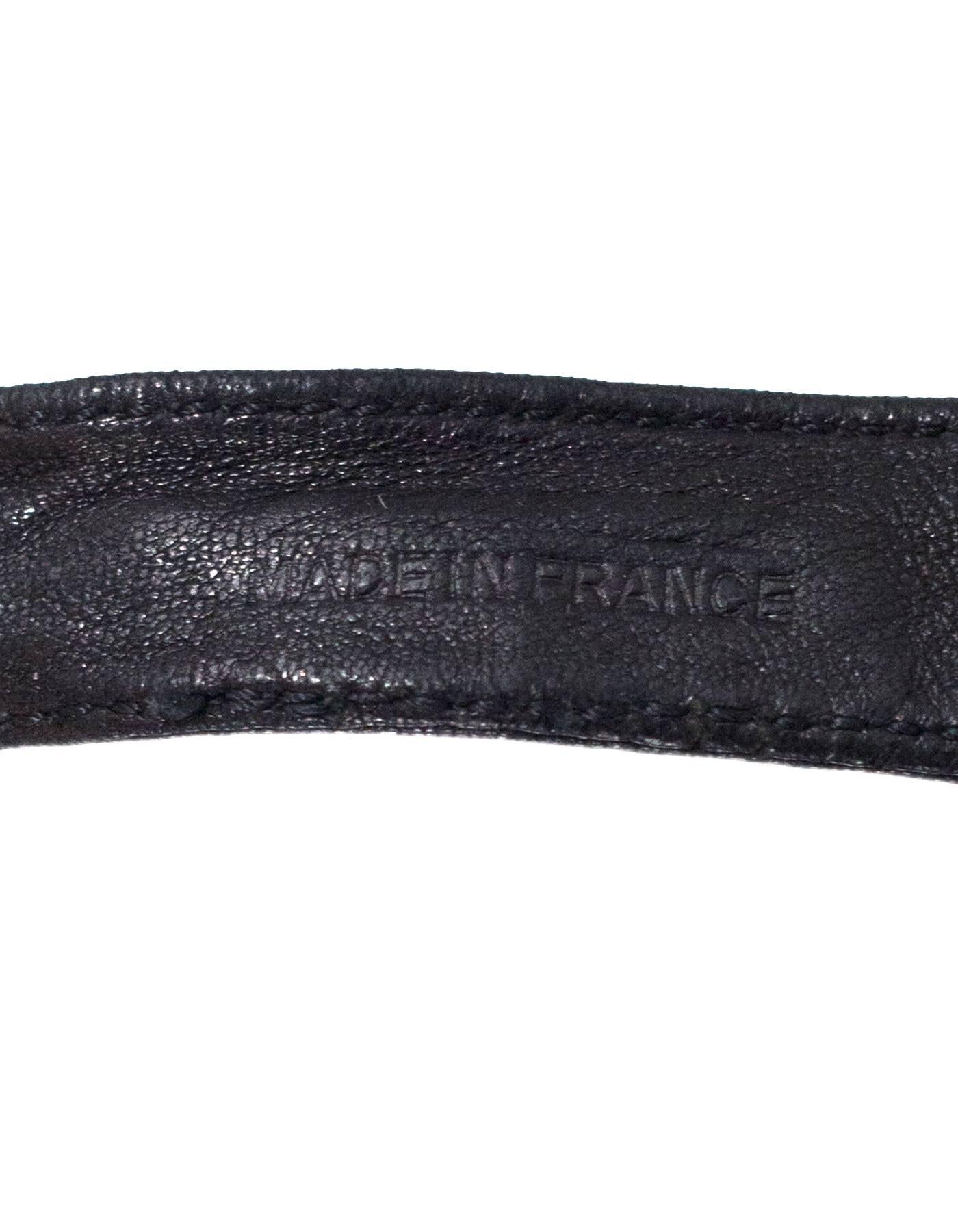 Women's Chanel Black & Gold Woven Chain Link Leather Belt Sz S