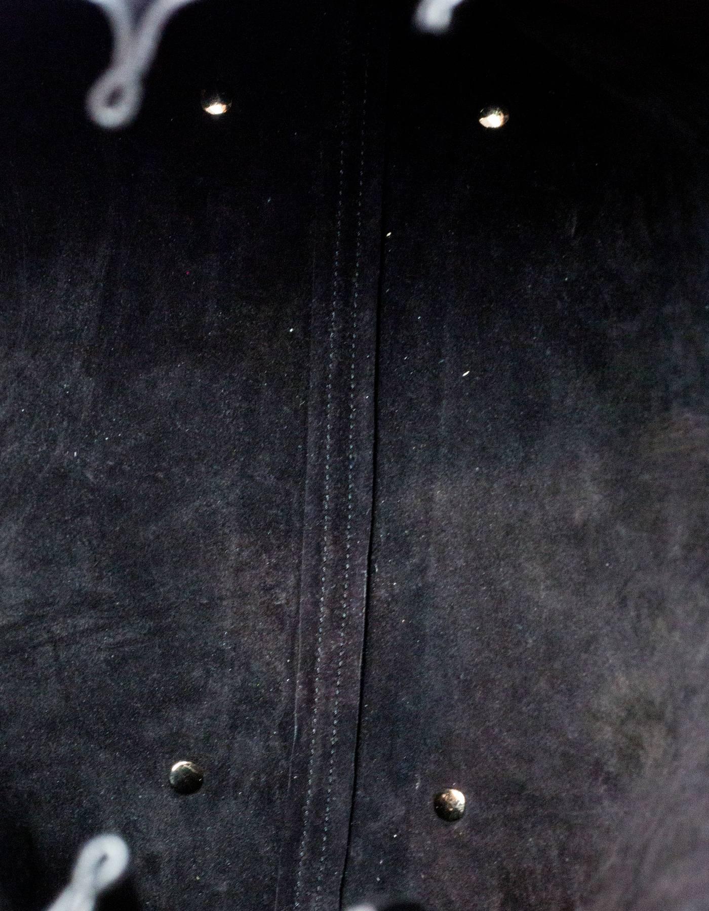 Lanvin Black Leather Fringe Tote Bag 4