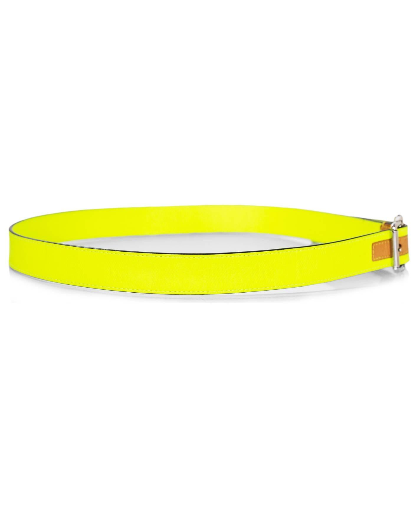 Louis Vuitton Neon Yellow Embossed Damier Infini Belt Sz 95 1