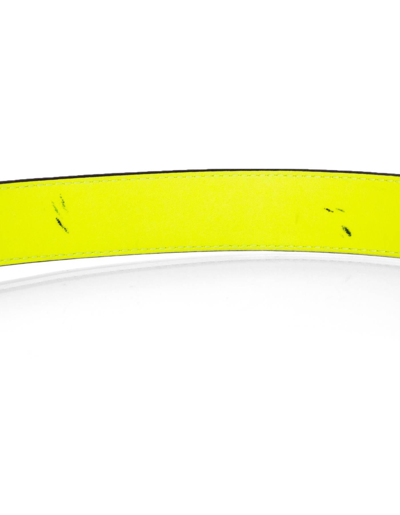 Louis Vuitton Neon Yellow Embossed Damier Infini Belt Sz 95 2