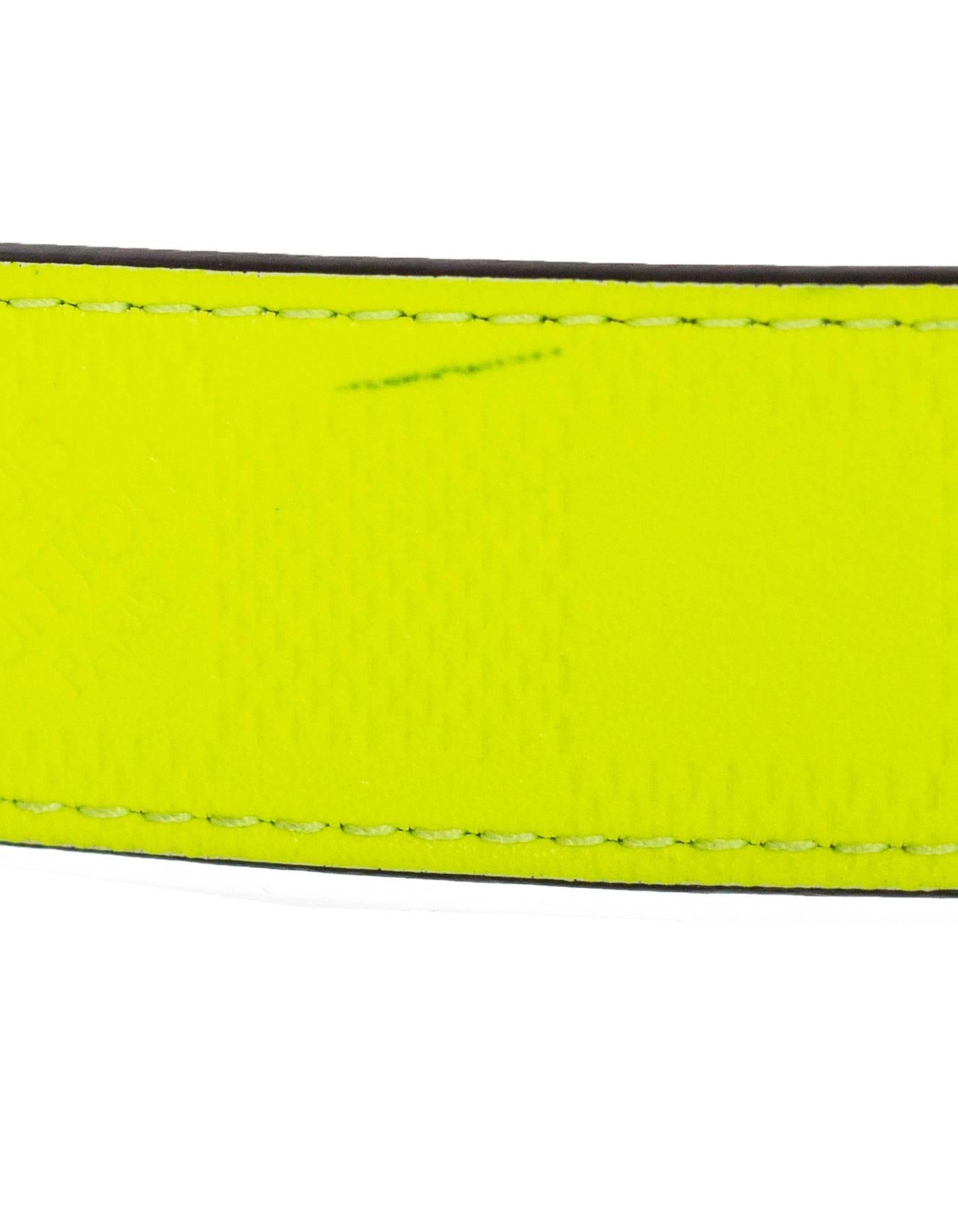 Louis Vuitton Neon Yellow Embossed Damier Infini Belt Sz 95 3
