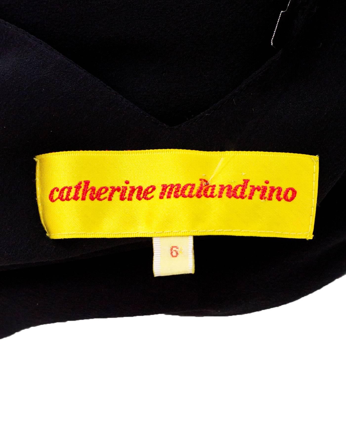 Catherine Malandrino Black Silk Chiffon Dress Sz 6 In Excellent Condition In New York, NY