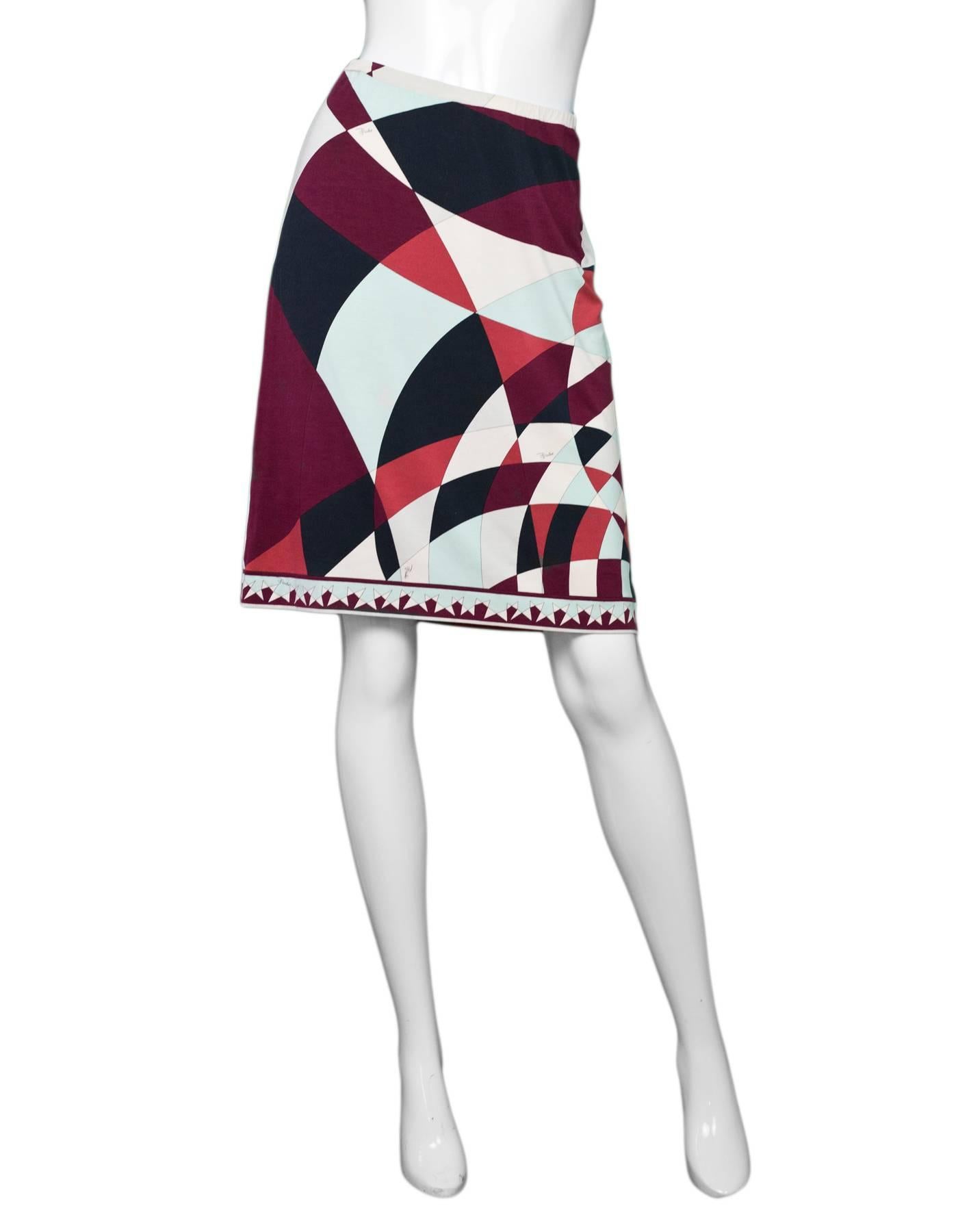 Black Emilio Pucci Brown Ivory and Blue Skirt Size 10