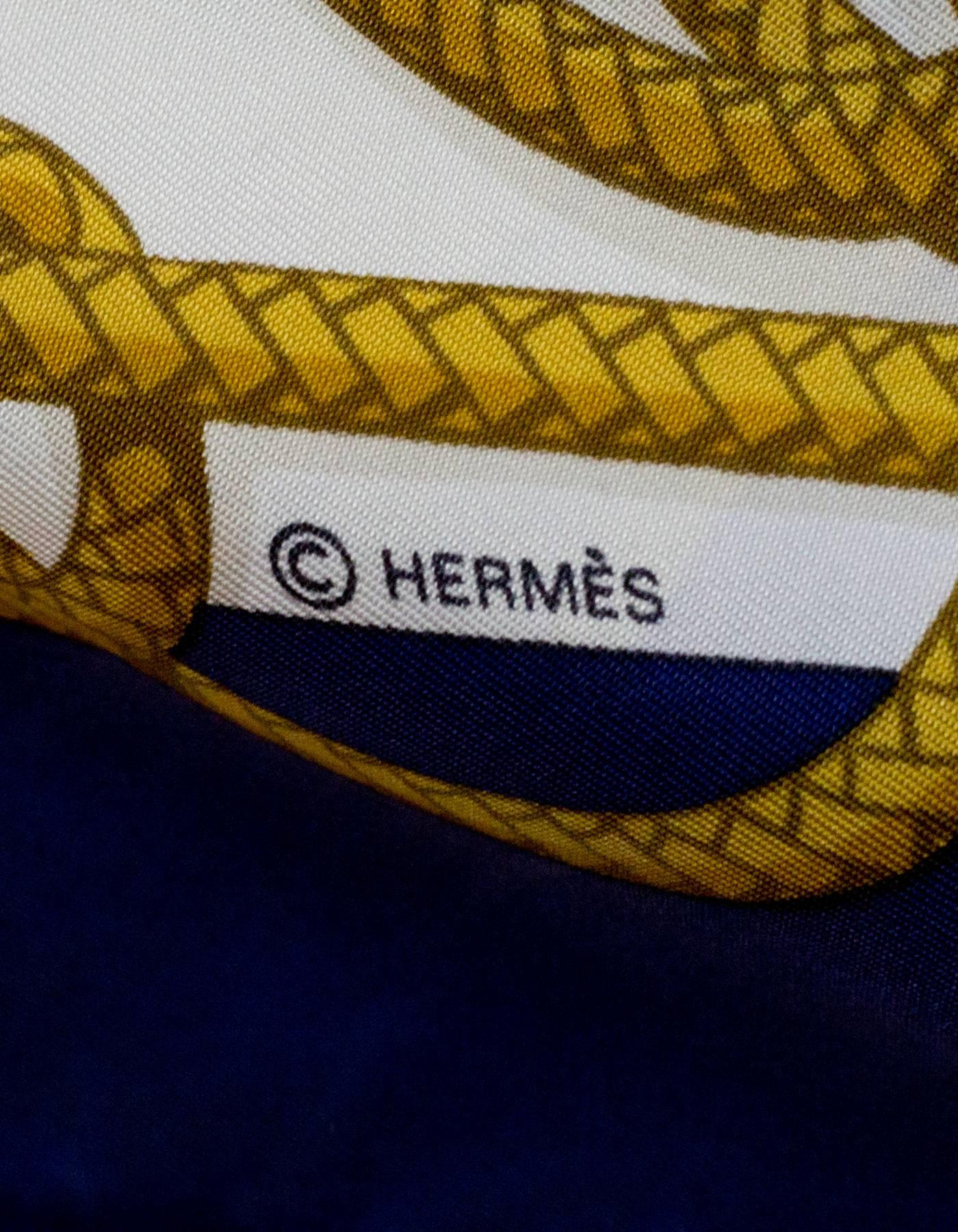 Hermes Vintage Blue Retour de Peche 90cm Silk Scarf 2