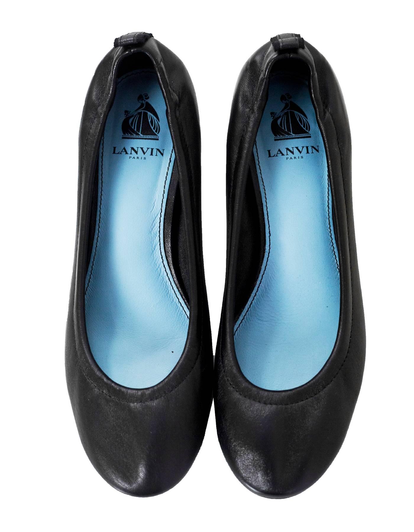 Lanvin Black Leather Pumps Sz 39 In Excellent Condition In New York, NY