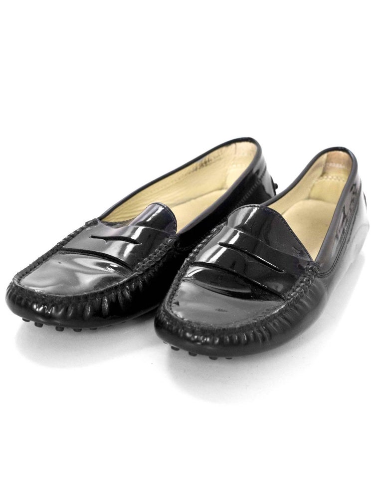 tods patent loafers