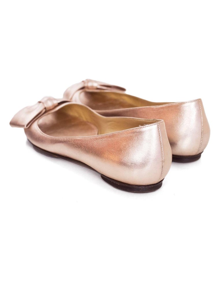 rose gold bow shoes