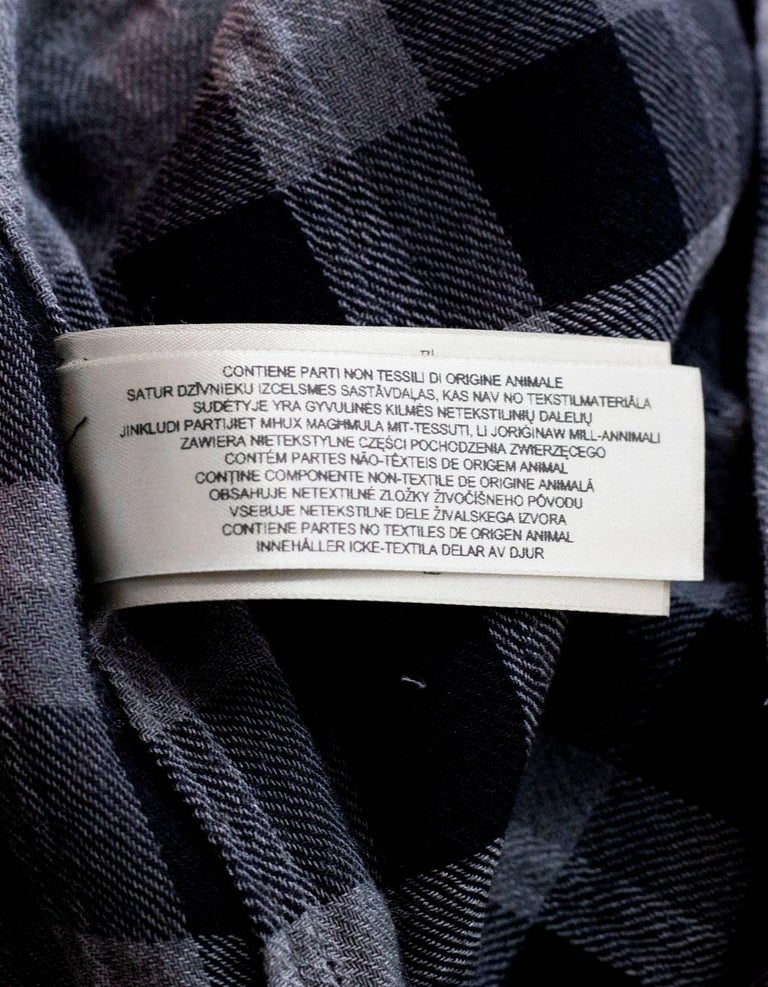 Burberry Brit Black and Grey Plaid Tunic Sz M For Sale at 1stDibs | burberry  tunic