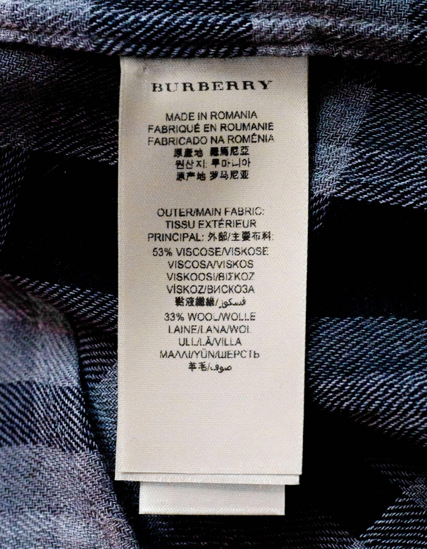 Burberry Brit Black and Grey Plaid Tunic Sz M For Sale at 1stDibs ...