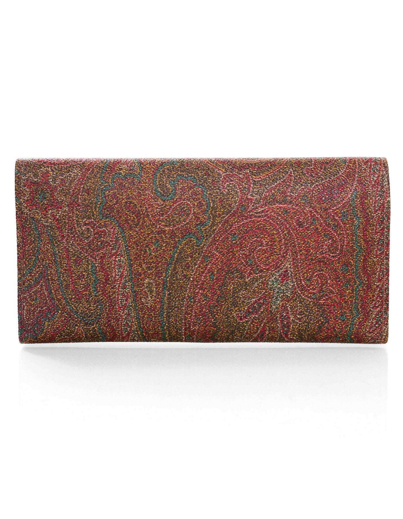 Brown Etro Paisley Bi-Fold Wallet NIB