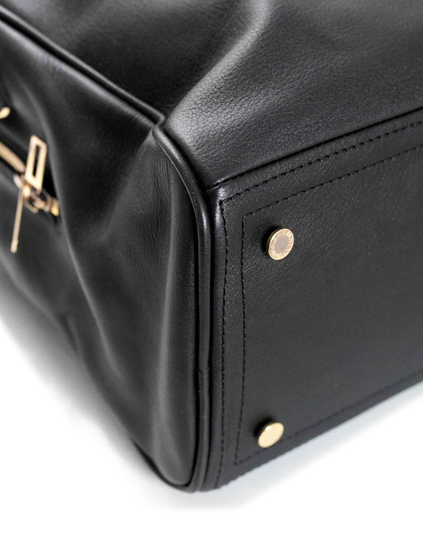 Balmain Black Leather Pierre Satchel Bag with Strap In Excellent Condition In New York, NY