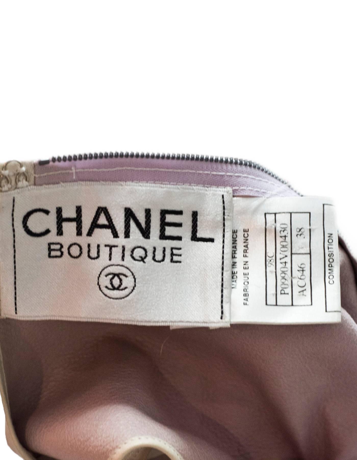 Chanel Blush Leather Dress with Scallop Hem Sz FR38 5
