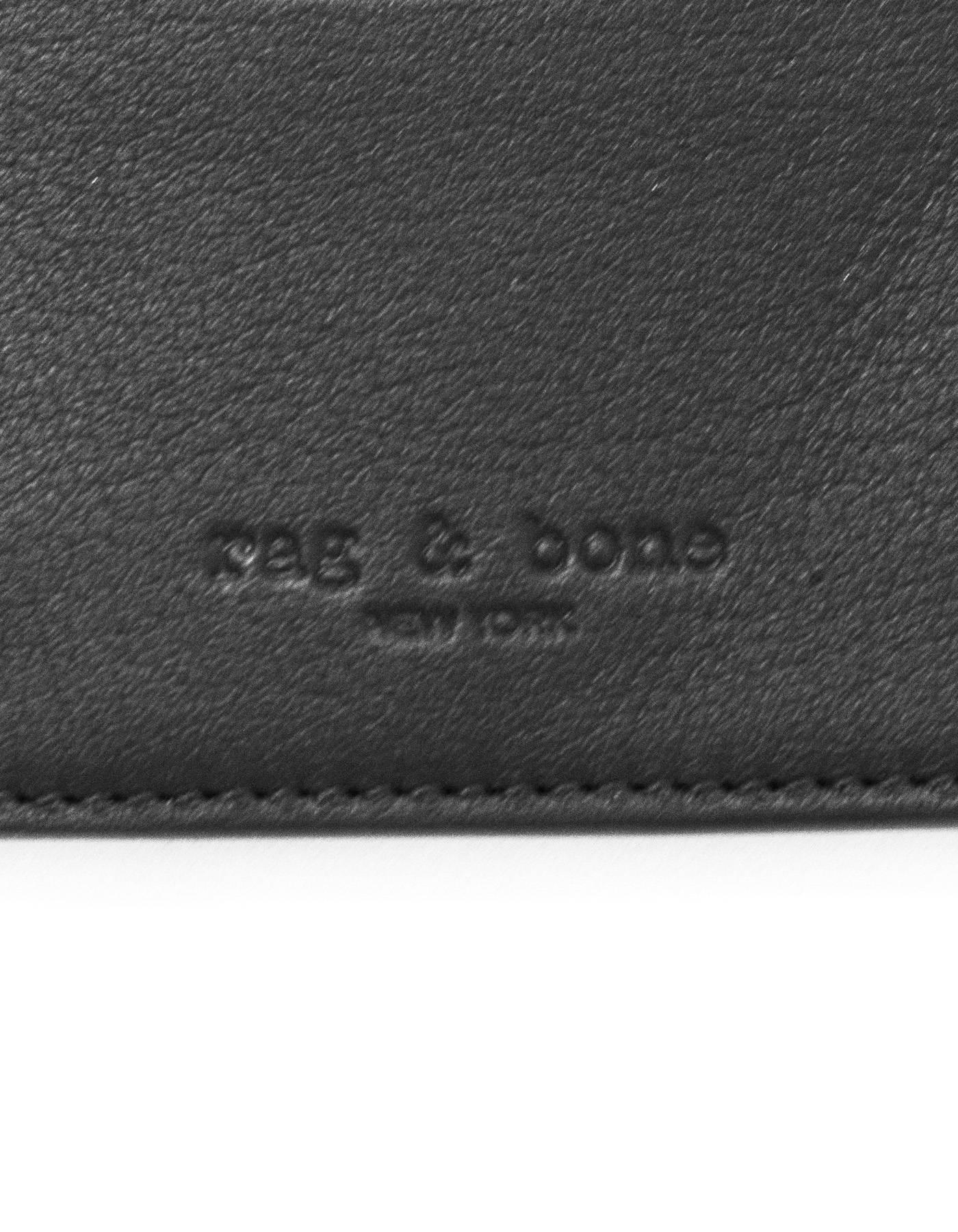 Rag & Bone Black Leather Card Holder In Excellent Condition In New York, NY