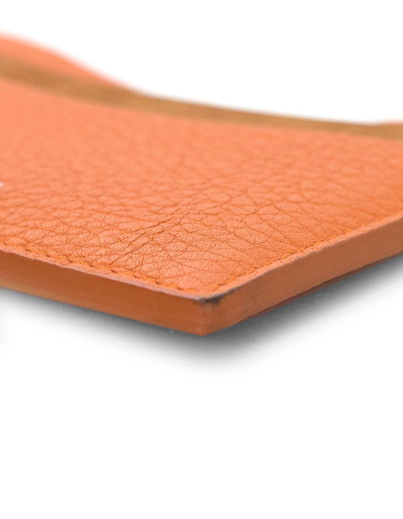 Loro Piana Orange Leather & Suede Card Holder rt. $300 In Excellent Condition In New York, NY