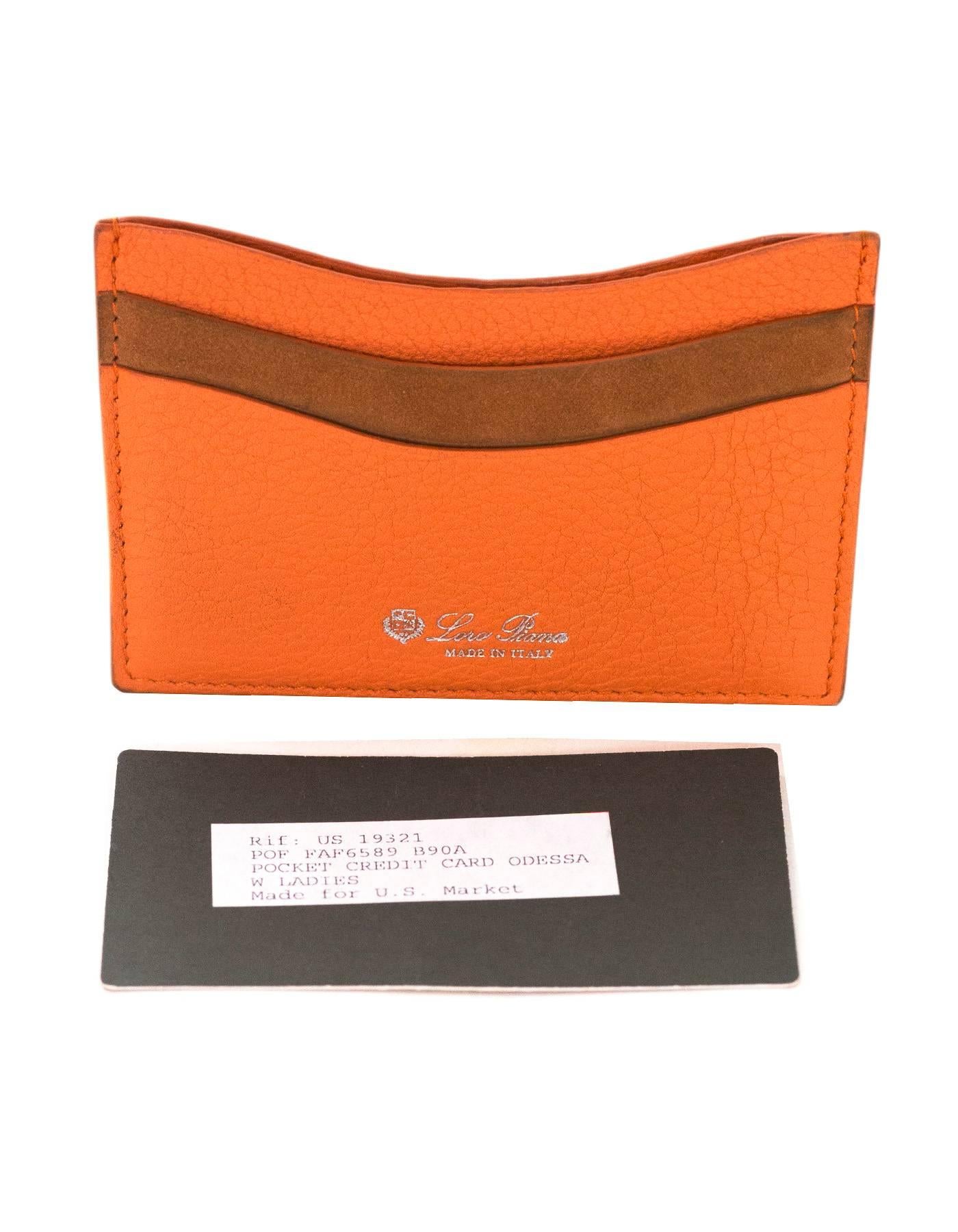 Loro Piana Orange Leather & Suede Card Holder rt. $300 1