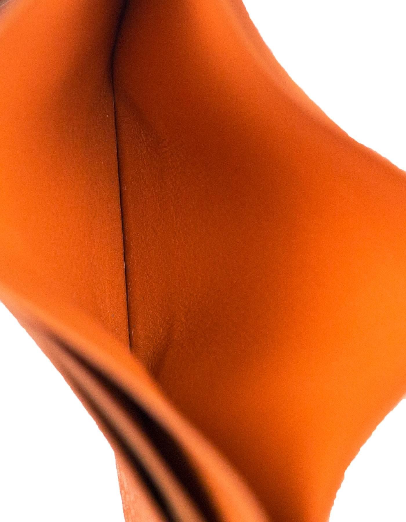 Women's or Men's Loro Piana Orange Leather & Suede Card Holder rt. $300