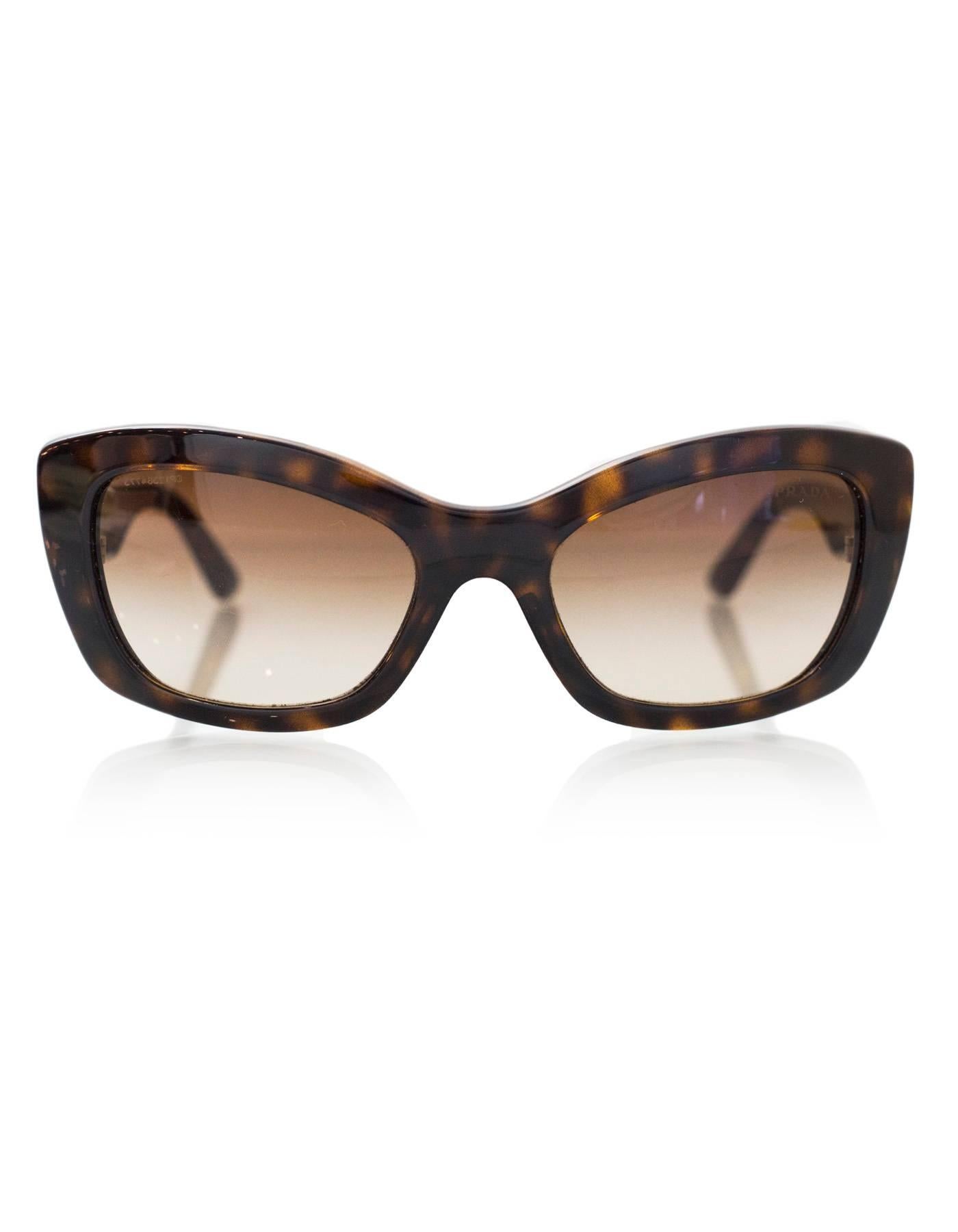 Black Prada Brown Tortoise Sunglasses with Case