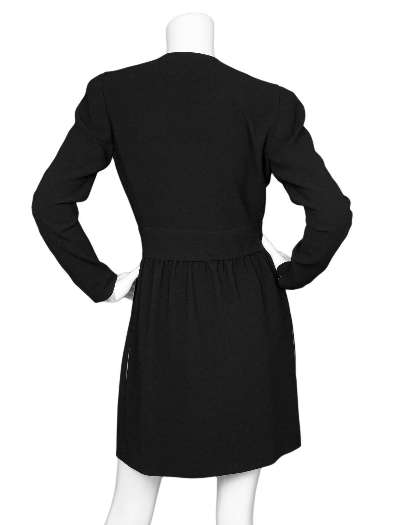 Celine Black Wrap Dress Size FR40 In Excellent Condition In New York, NY