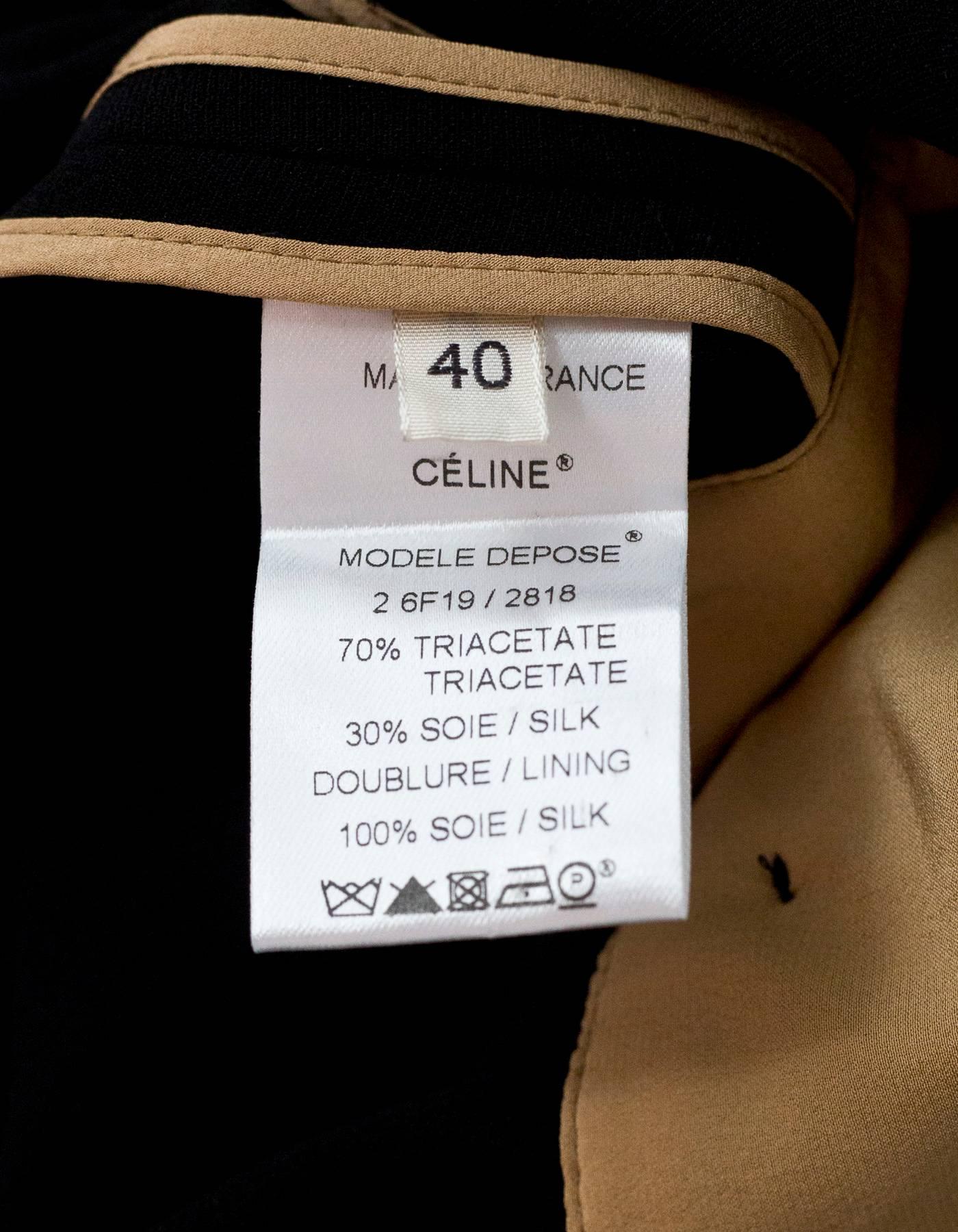 Celine Black Wrap Dress Size FR40 1
