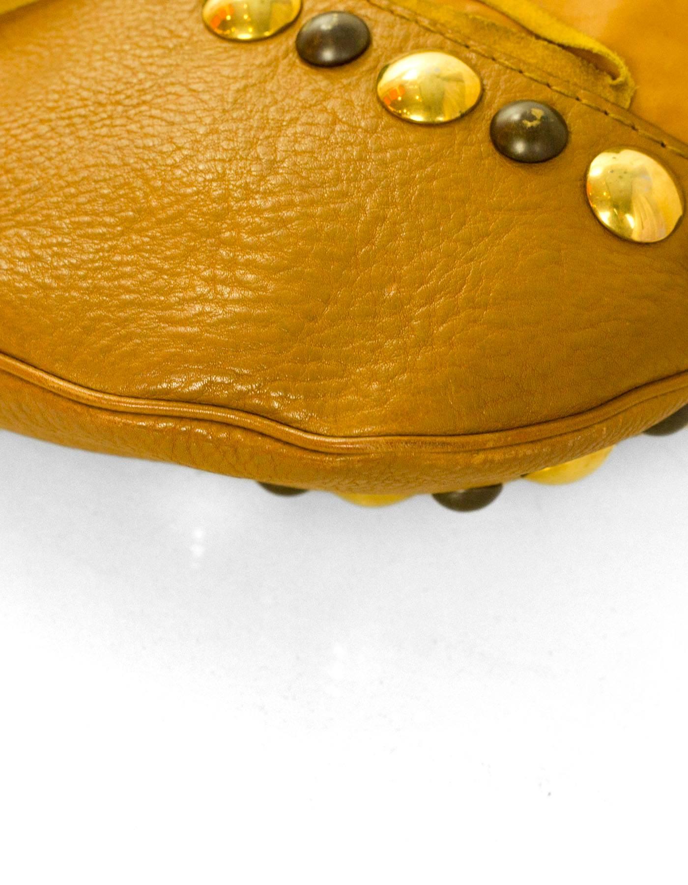 Orange Gucci Tan Leather & Suede Babouska Satchel Bag