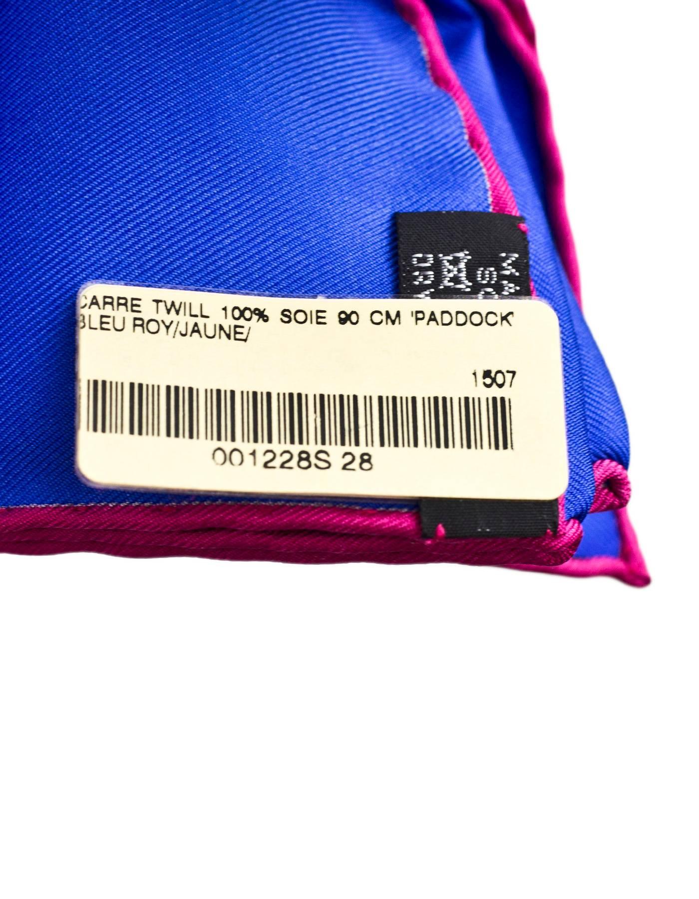 Hermes Blue Paddock Silk 90cm Scarf NWT with Box 1