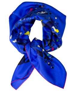 Hermes Blue Paddock Silk 90cm Scarf NWT with Box