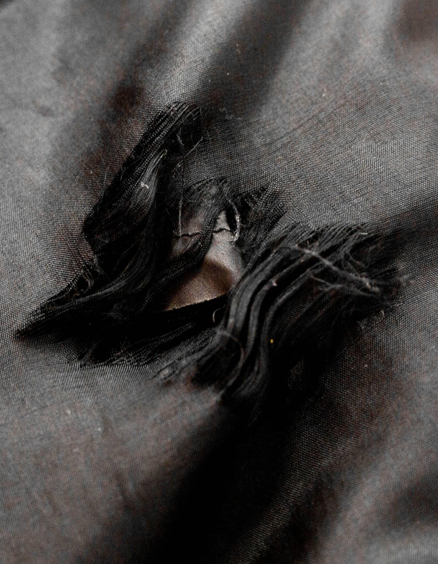 Sanyo Black Silk Long Puffer Coat Size Small 1
