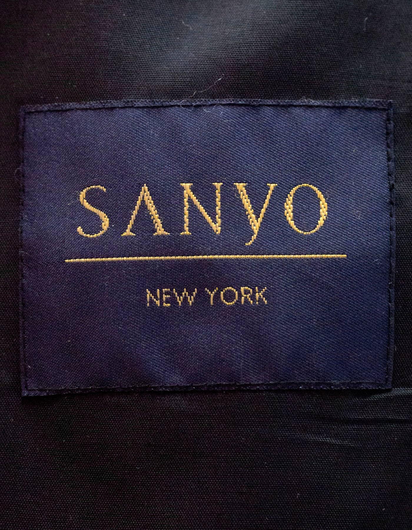 Sanyo Black Silk Long Puffer Coat Size Small 2