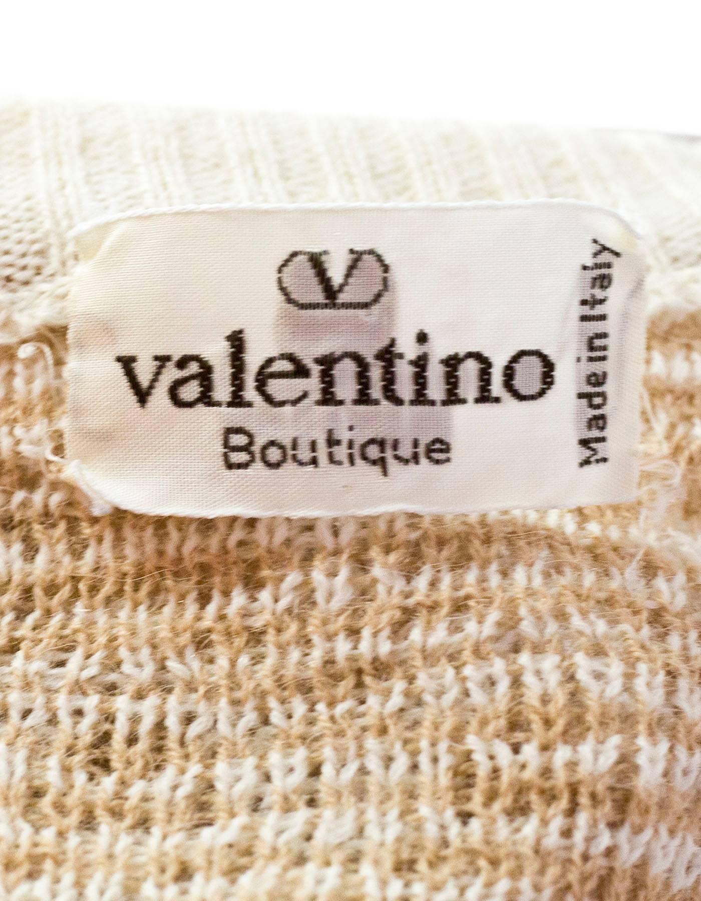 Women's Valentino Vintage Beige and Cream Sweater Sz M