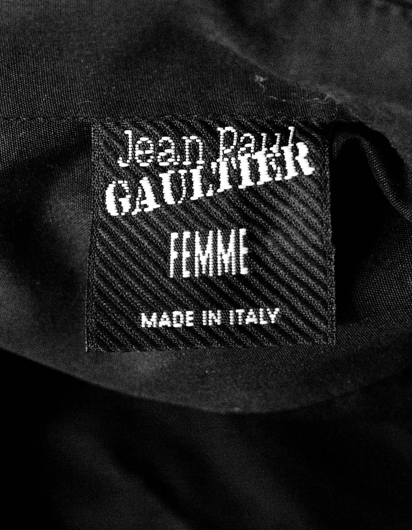 Women's Jean Paul Gaultier Femme Black Blouse with Arm Ties Sz IT44