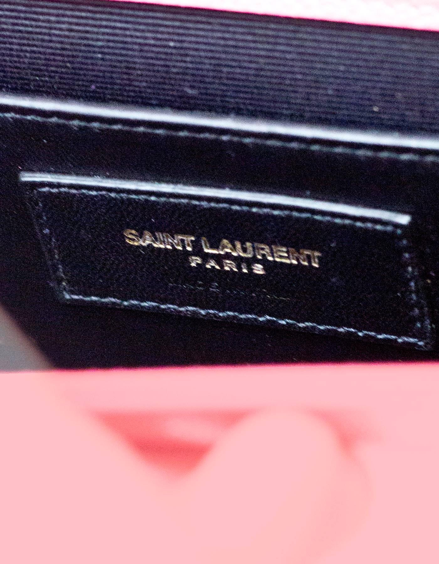 Saint Laurent Pink Grain De Poudre Leather Small Monogram Kate Crossbody Bag 5