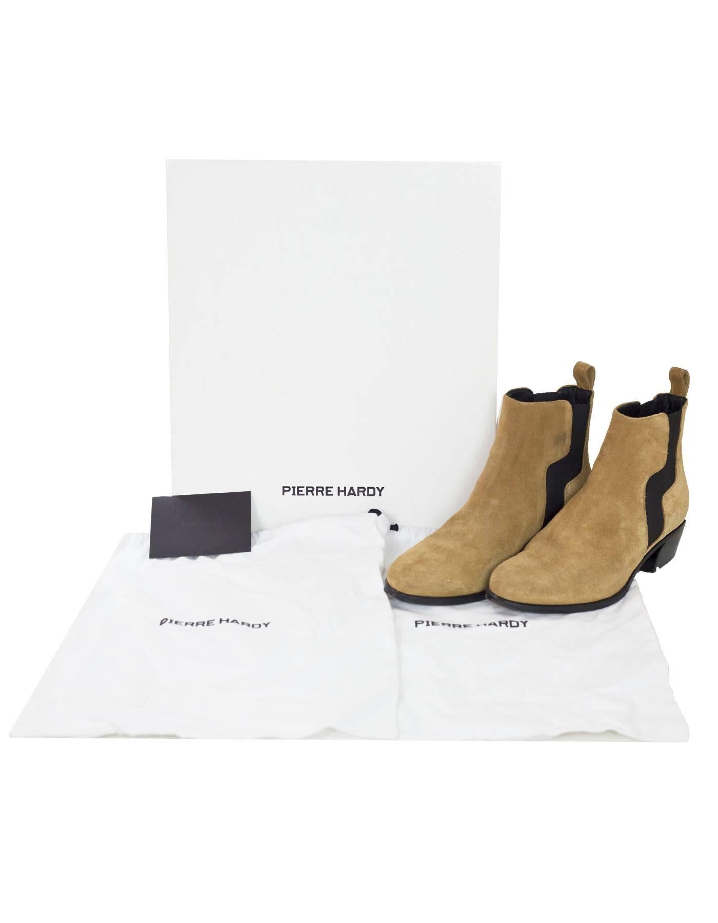 Pierre Hardy Camel Suede Gipsy Ankle Boots Sz 36 with Box 1