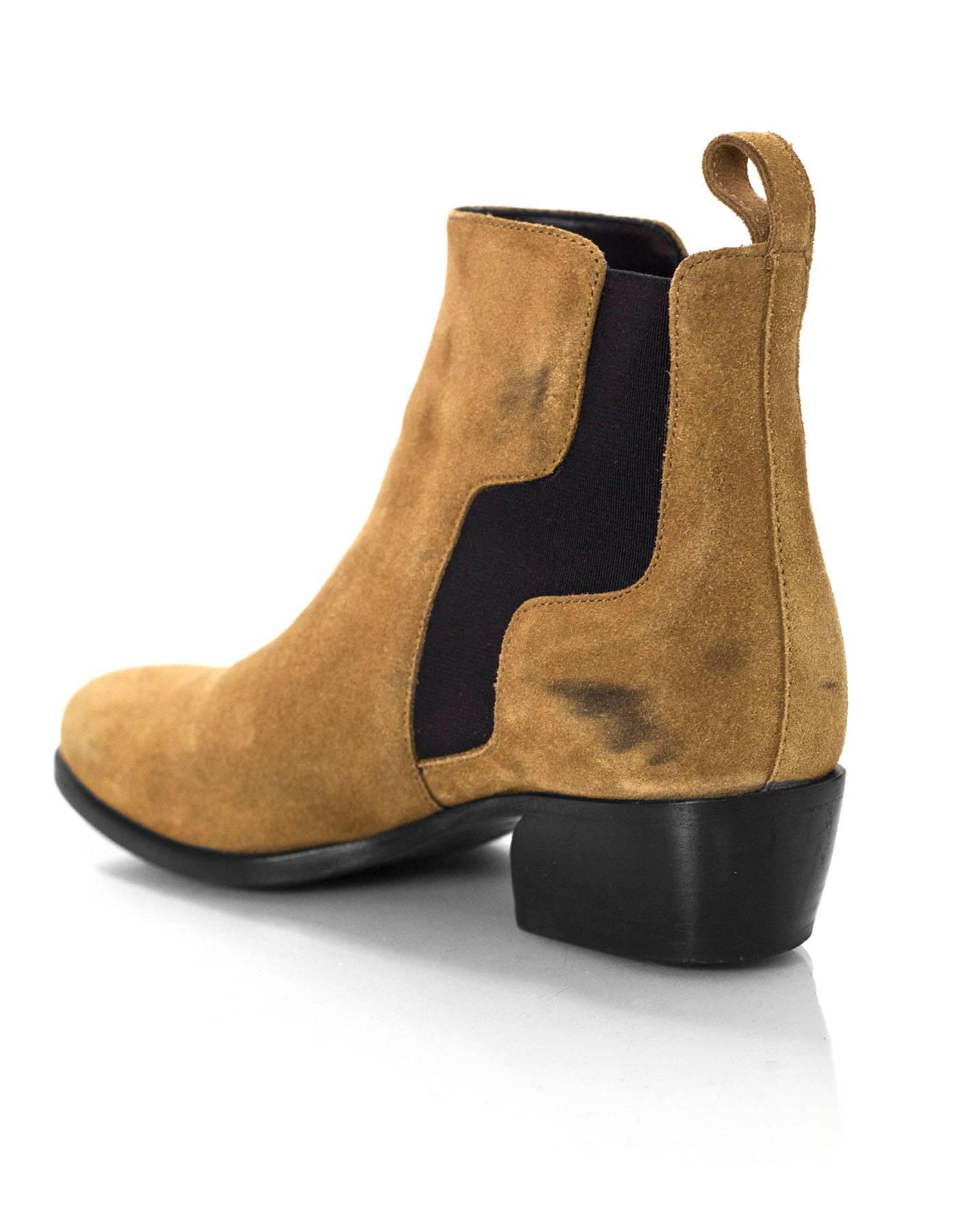 Pierre Hardy Camel Suede Gipsy Ankle Boots Sz 36 with Box In Excellent Condition In New York, NY
