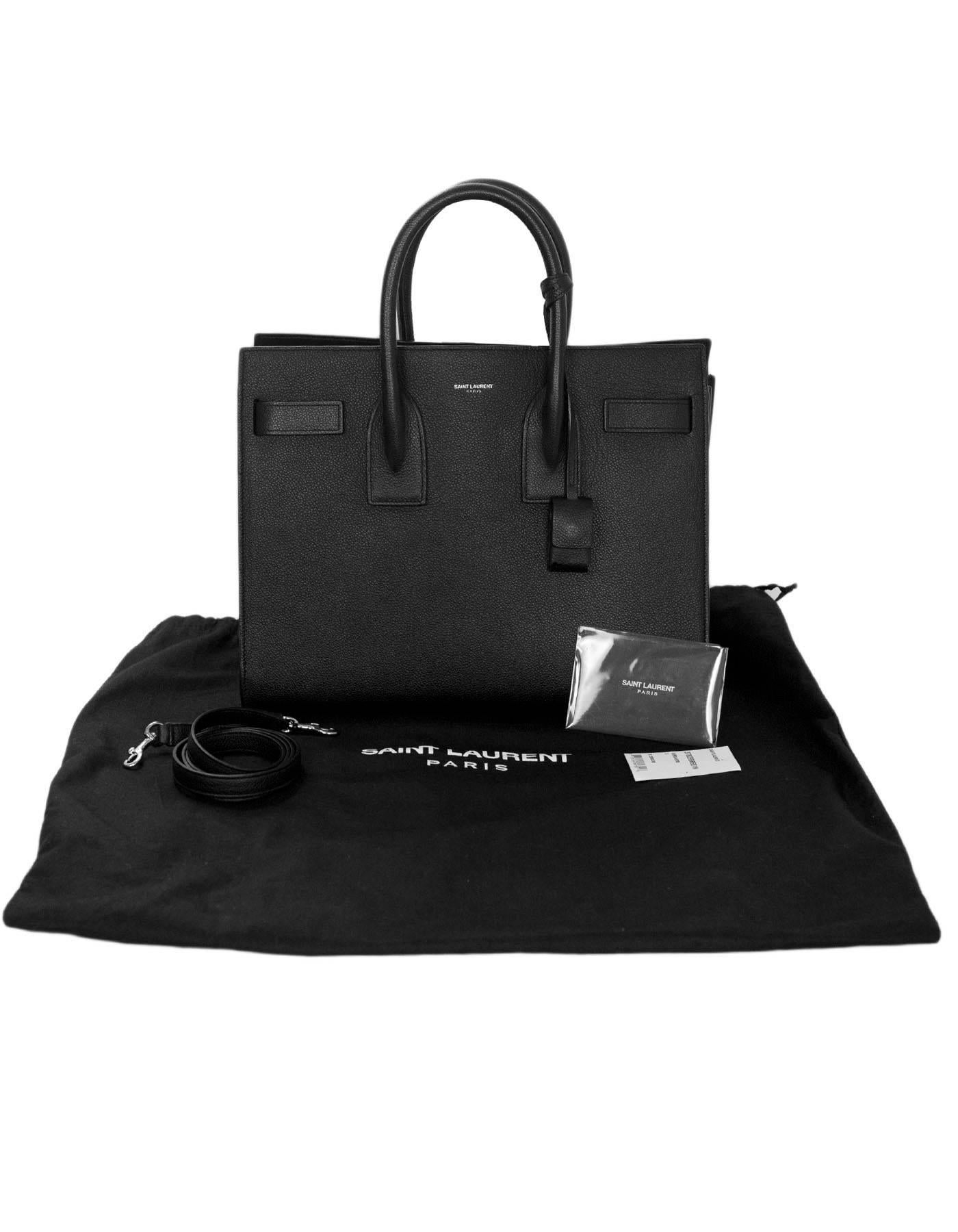 Yves Saint Laurent Black Pebbled Leather Small Sac De Jour Tote Bag 6