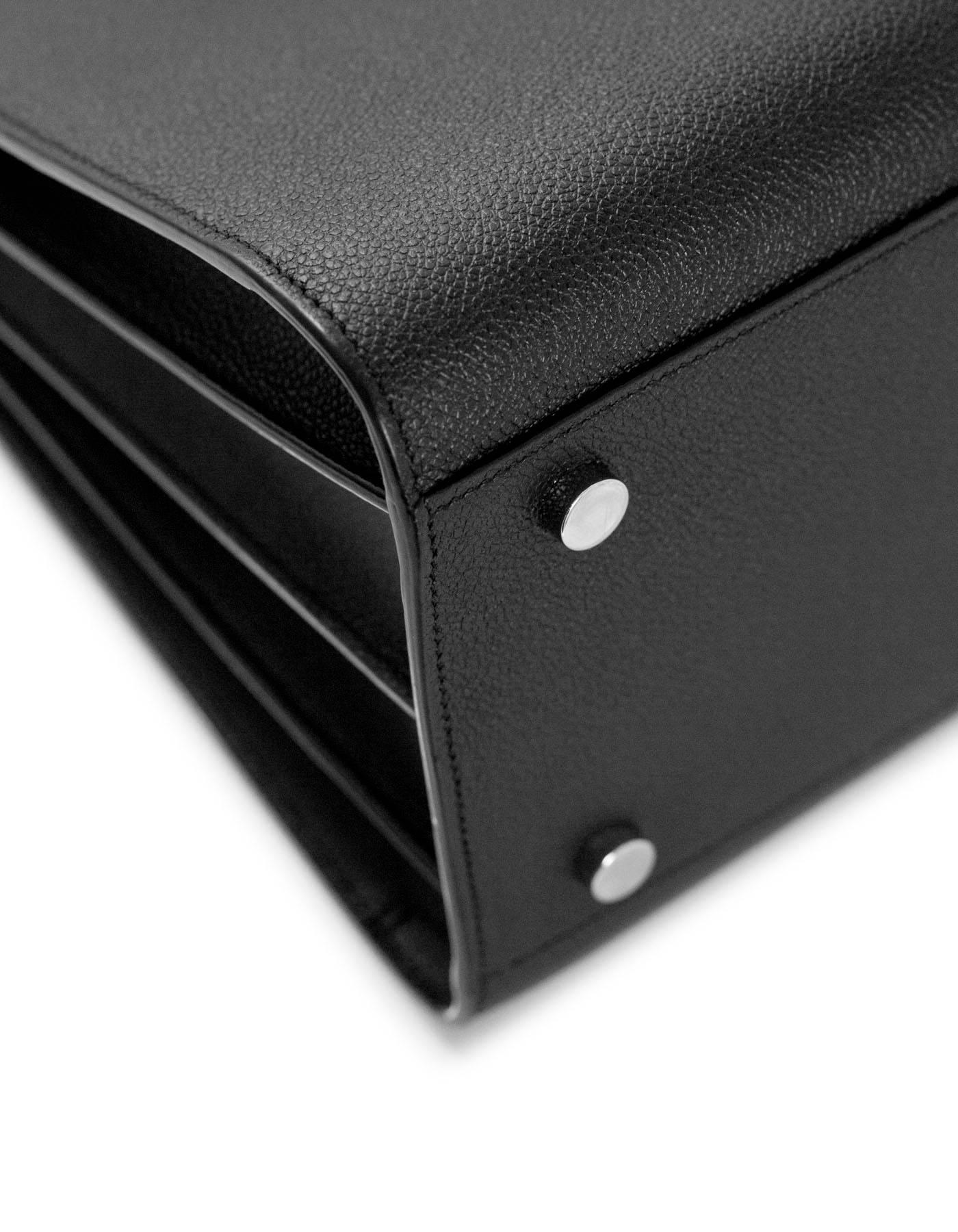 Yves Saint Laurent Black Pebbled Leather Small Sac De Jour Tote Bag 1