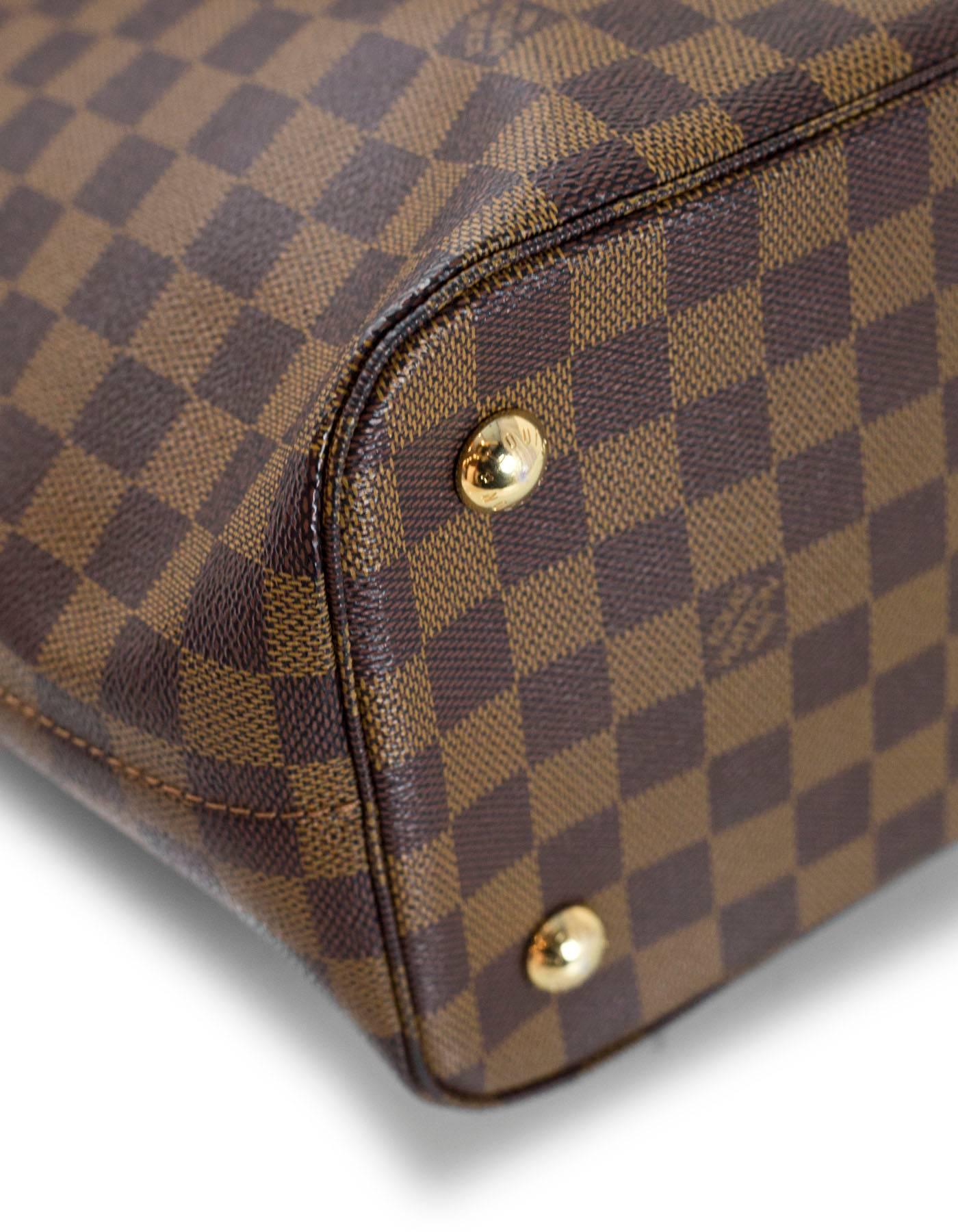 Brown Louis Vuitton Damier Ebene Belmont Tote Bag with Strap