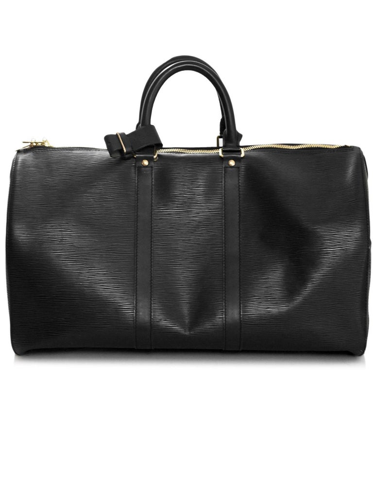 Louis Vuitton Black Epi Leather Keepall 45 Duffle/Travel Bag For Sale at 1stdibs