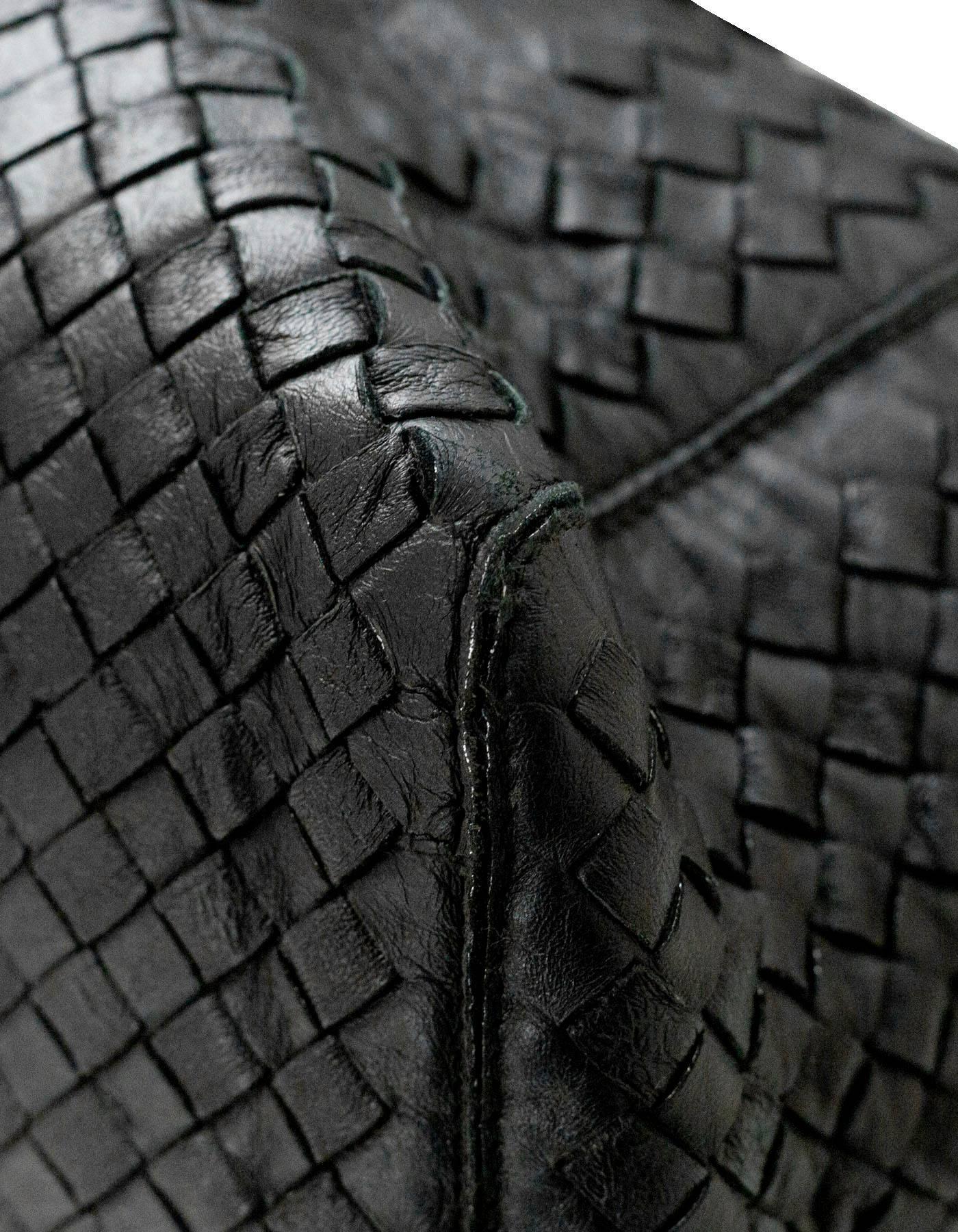 Bottega Veneta Black Woven Intrecciato and Smooth Leather Tote Bag 1