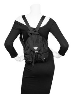 Prada Black Tessuto Nylon Backpack Bag